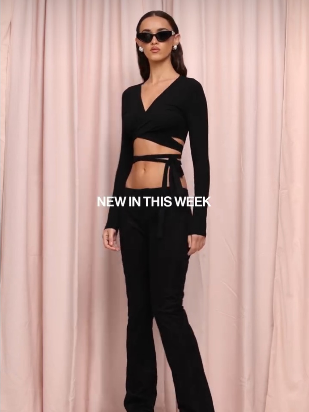 Black Wrap Crop Top